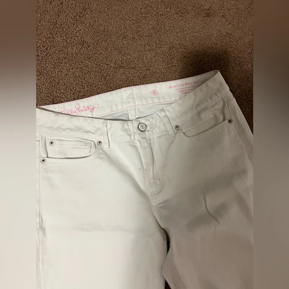 Lilly Pulitzer main line  Boot Cut flare  Jeans White - Picture 7 of 15